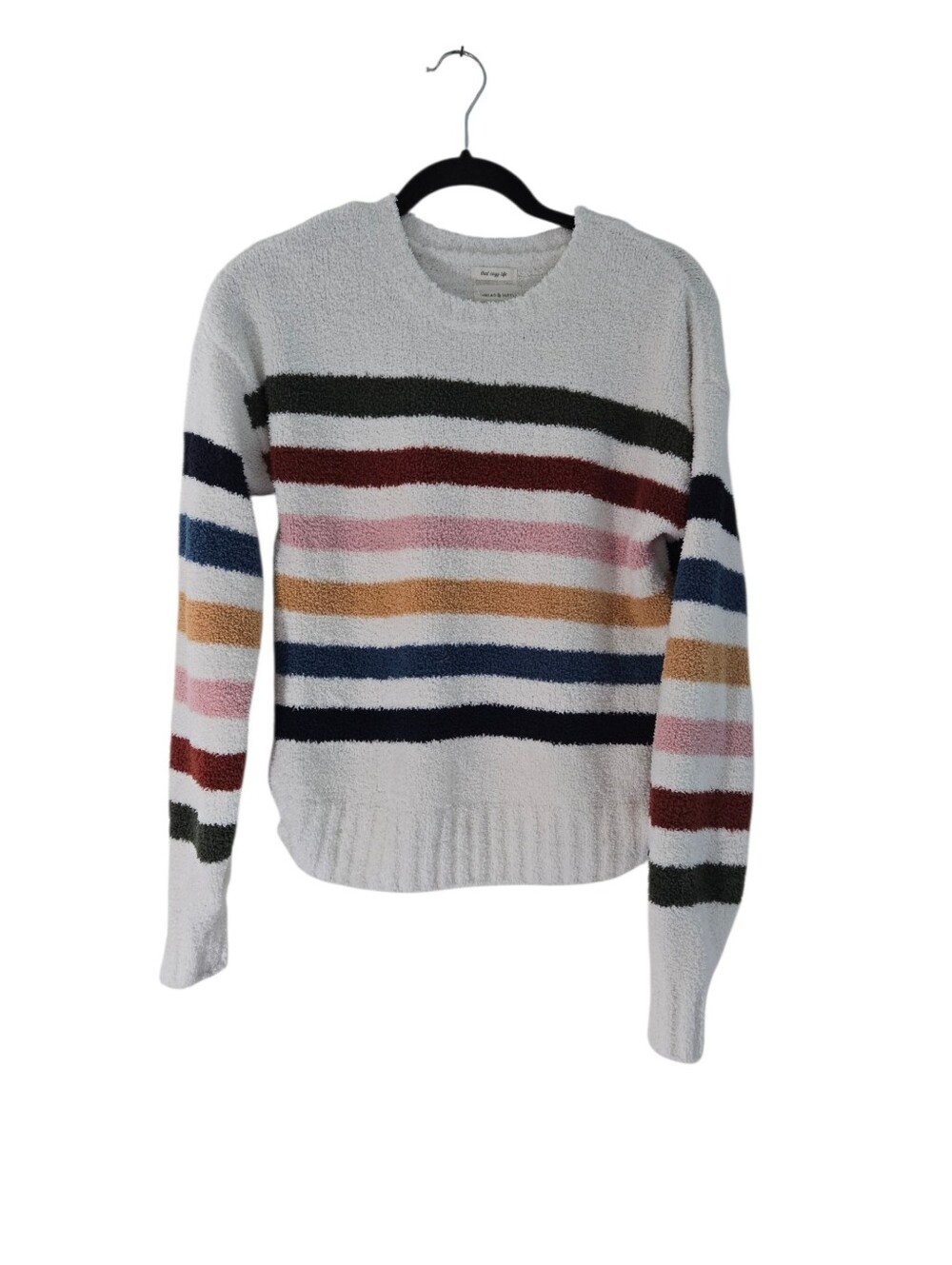 Thread & Supply Striped Crochet Knit Sweater That Cozy Life